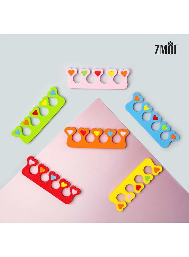 ZMOI Premium Colorful Heart Toe Separators - Cute Design for Kids - Super Soft, Durable 24 Pieces ZMOI - Image 2