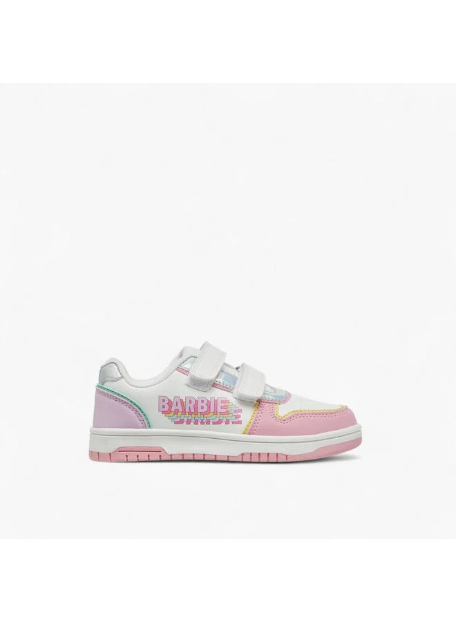 Barbie Girls Panelled Sneakers with Hook and Loop Closure