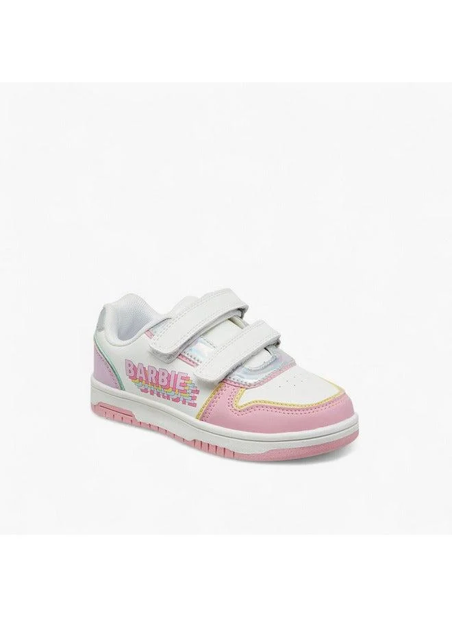 Barbie Girls Panelled Sneakers with Hook and Loop Closure