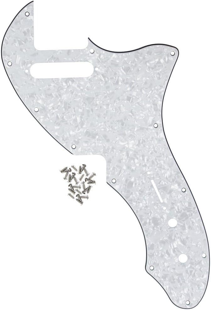 FLEOR 4Ply White Pearl TL Pickguard Guitar Pick Guard Plate with Screws Fit 69 TL Thinline Re-issue Guitar Part - Image 1