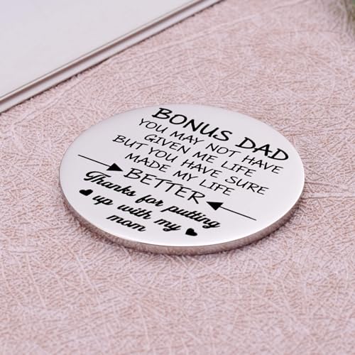 Aesnefe Stepdad Keychain, Dad Keyring, Gift for Step Dad & Stepfather, Birthday & Fathers Day Gift, Thanks for Putting Up With Mom - Image 3