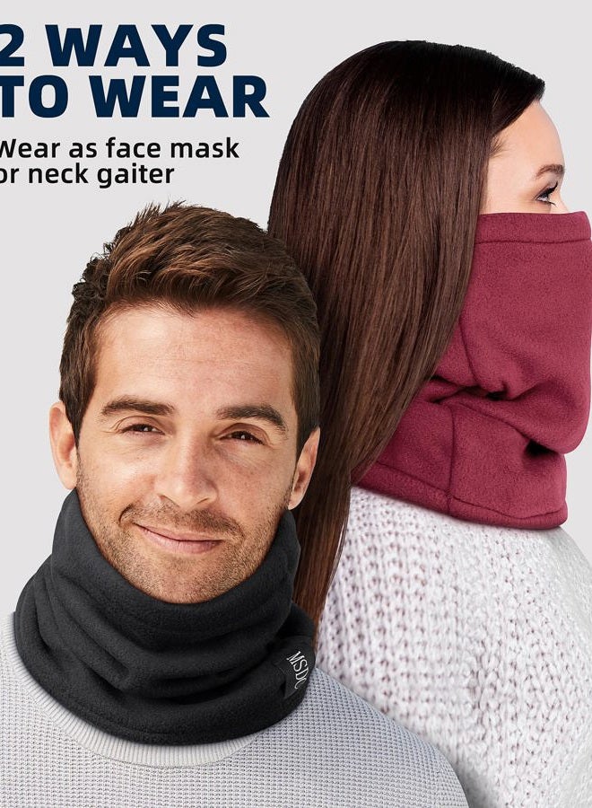MSDC Neck Gaiters for Men 3 Pack,Neck Warmer Scarf Women Face Mask Covering for Cold Weather Black - Image 3