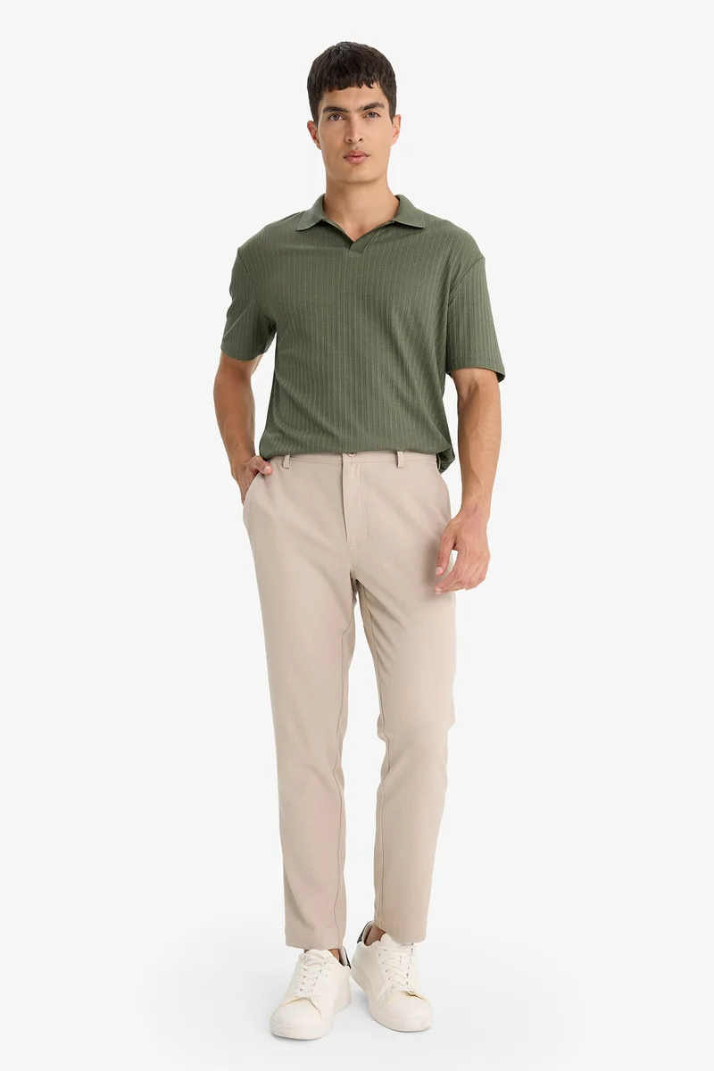 Defacto Regular Fit Crinkle Short Sleeve Polo T-Shirt