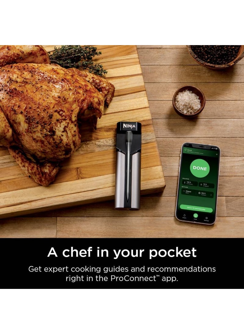 Ninja Ninja Meat Thermometer ProChef Wireless Probe for Indoor  Outdoor Air Fryer Grill Cooking Smoker Oven Roaster Long Range Bluetooth App Connection Flareup Resistant Waterproof US Only WP100  - Image 5