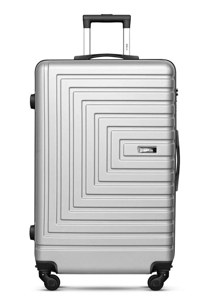 MNUK Pilgrimage Set of 2 Luggage | Hardside Soft Handle Trolley with TSA Lock |360° 4 Wheeler| Cabin-20 Inch, Large-28 Inch| Silver