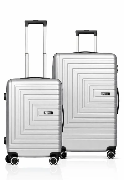 MNUK Pilgrimage Set of 2 Luggage | Hardside Soft Handle Trolley with TSA Lock |360° 4 Wheeler| Cabin-20 Inch, Large-28 Inch| Silver