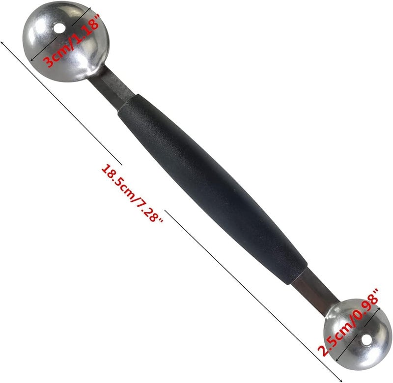 Ebonee Double-Sided Fruit Melon Baller Spoon, 2 in 1 Stainless Steel Scoop Cutter 18cm - Image 3