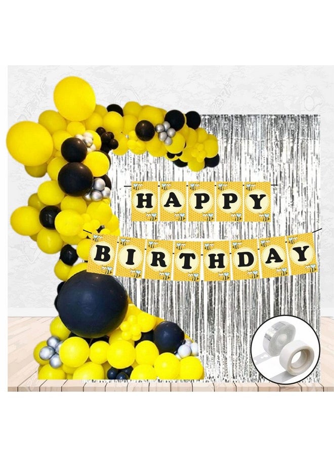 Balloonistics Balloonistics Birthday Balloons Banner Curtains Decorations Kit for Boys Girl Baby Kids First Bday Home Room Decor Photo Shoot Backdrop and Theme Party (Honeybee)  - Image 1