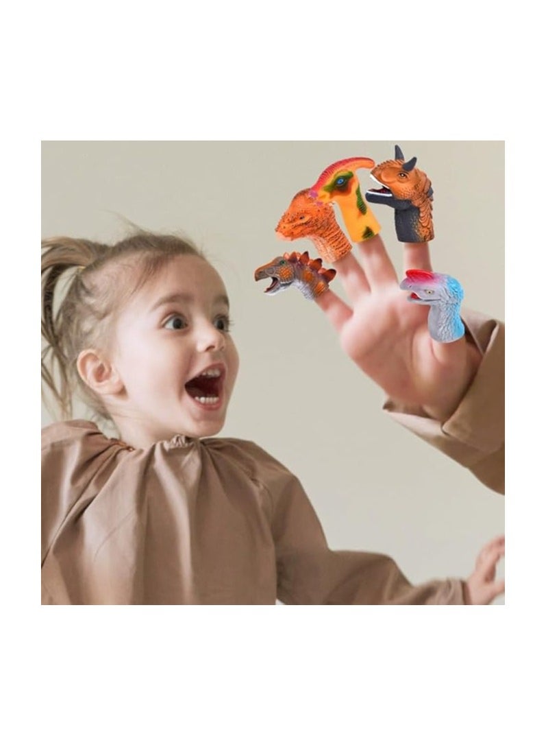 Set Of 5 Silicone Finger Puppets for Children and Babies, Animals Shape Bath Toy, Hand Puppet Stories Cute Small Dolls Rubber Bath Toy Gift for Children (Chicken-Cat-Cow-Dog-Sheep) - Image 2