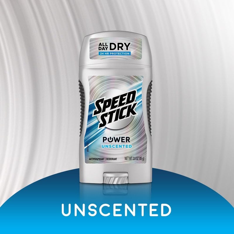Speed Stick Power Unscented Antiperspirant Deodorant for Men - 3 Ounce, Pack of 6 - Image 4