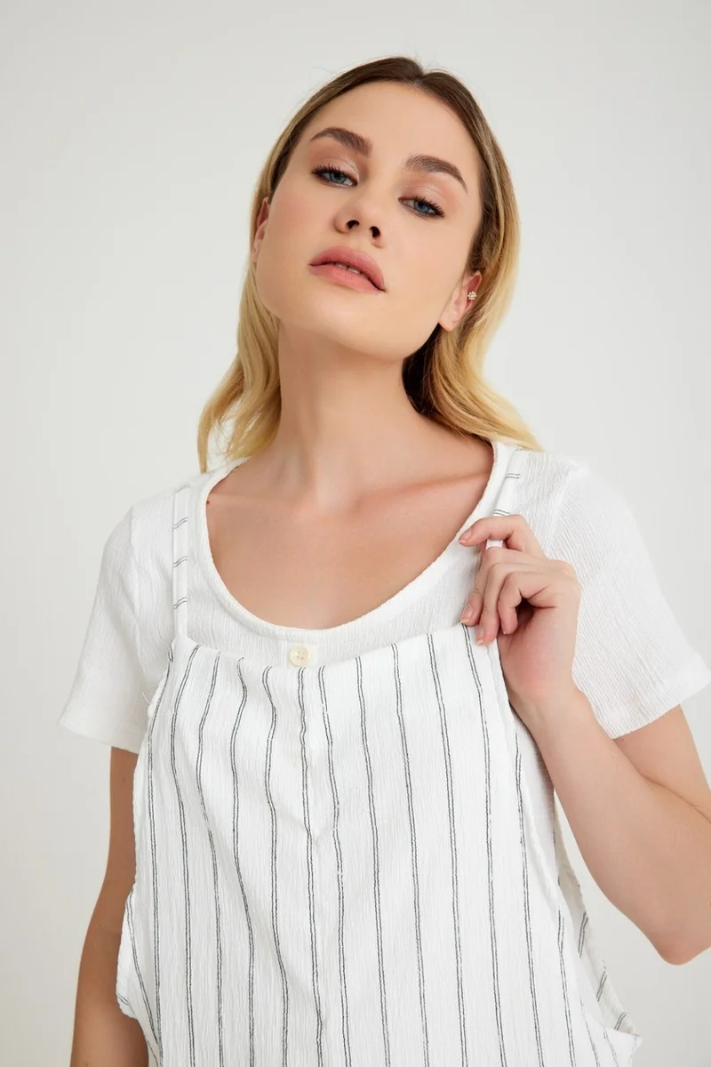 باربورا Daily Strappy Loose Cut Summer Women's Jumpsuit 5104 STRIPPED