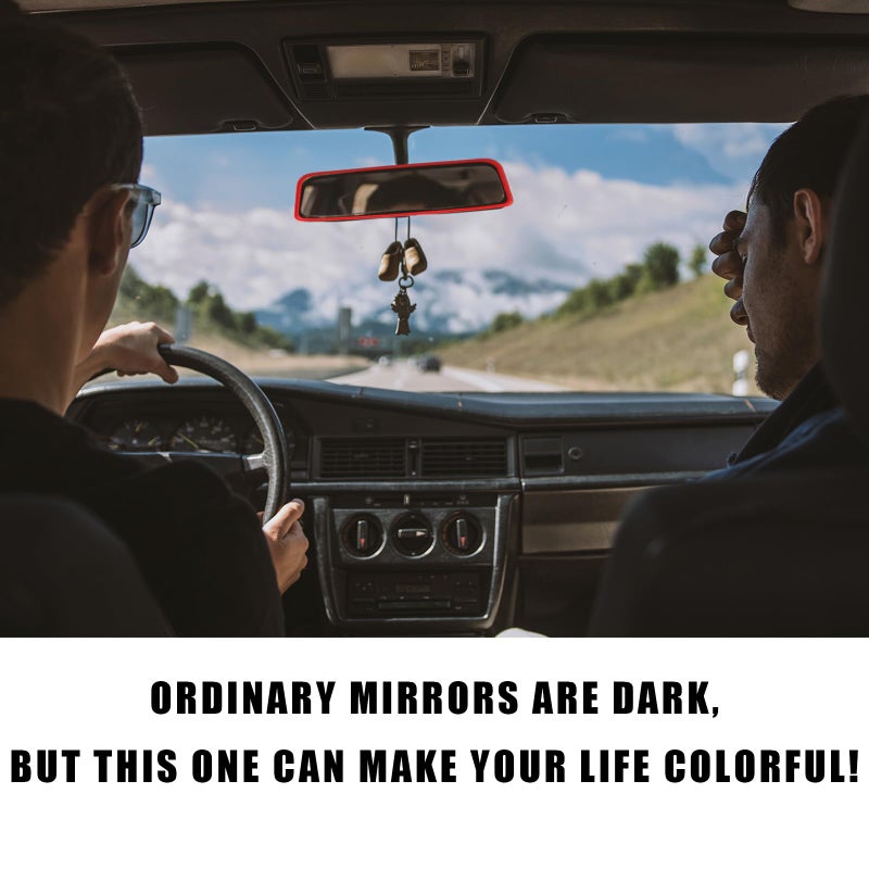Suvnie Car Rear View Mirror Protector Frame, Silicone Auto Rearview Mirror Edge Protective Cover Compatible with Model 3 Y, Car Interior Rearview Mirror Decor Accessories (Red) - Image 4