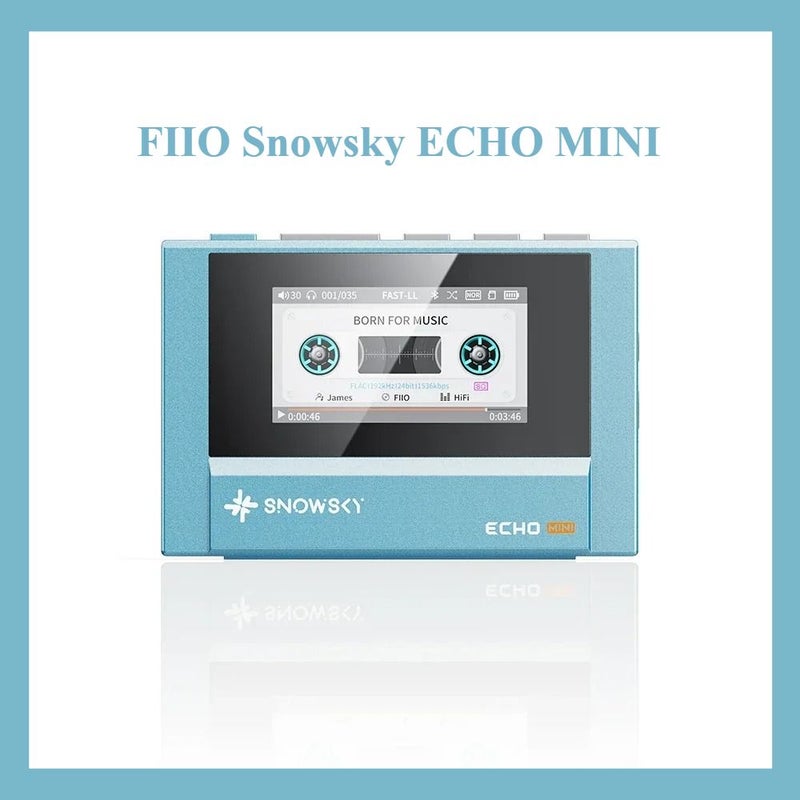 FiiO Snowsky Echo Mini HiFi Bluetooth MP3 Player Walkman Pure Music 15H Playtime 3.5mm and 4.4mm Output, Blue - Image 1