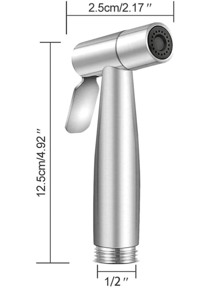 موندا رشاش بيديه محمول مصنوع من الفولاذ المقاوم للصدأ 304 للمرحاض، بخاخ حفاضات الحمام، مجموعة شطاف ذاتية التنظيف مع تحكم قابل للتعديل في ضغط الماء - Image 2