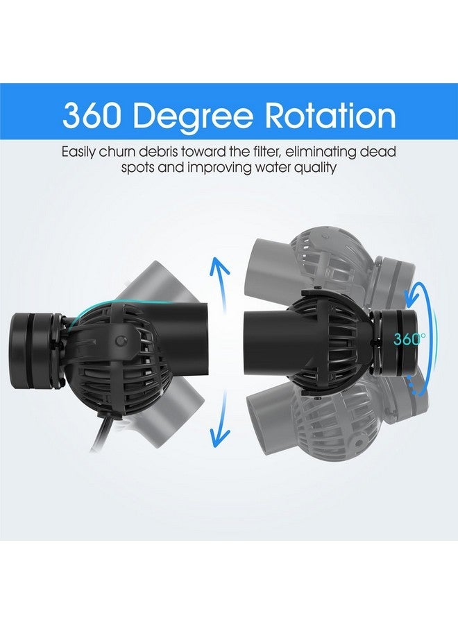 hygger Aquarium Wave Maker Circulation Pump, 1320 GPH Ultra-silence Fish Tank Powerhead with Strong Magnet Suction Base for Freshwater or Saltwater Fish Tank, 360° Rotating Submersible Water Pump - Image 2
