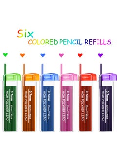 Jovitec Color Lead Refills 0.7 Colored Pencil Lead Refill 0.7 Mm Color Pencil Refill Mechanical Lead Pencil Refills For Home Offices, 0.7 Mm Hb, 6 Color Set  - Image 2