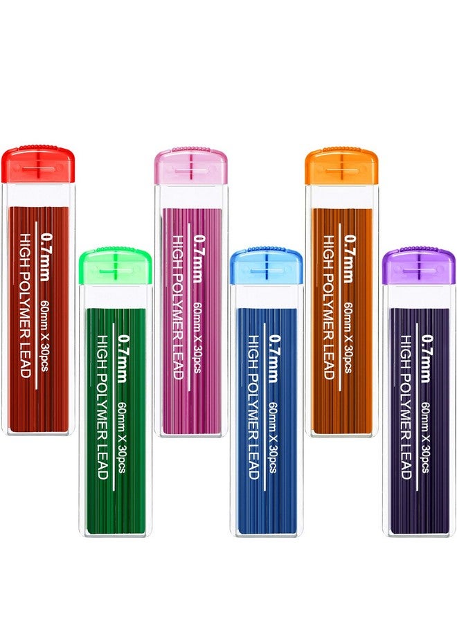 Jovitec Color Lead Refills 0.7 Colored Pencil Lead Refill 0.7 Mm Color Pencil Refill Mechanical Lead Pencil Refills For Home Offices, 0.7 Mm Hb, 6 Color Set - Image 1