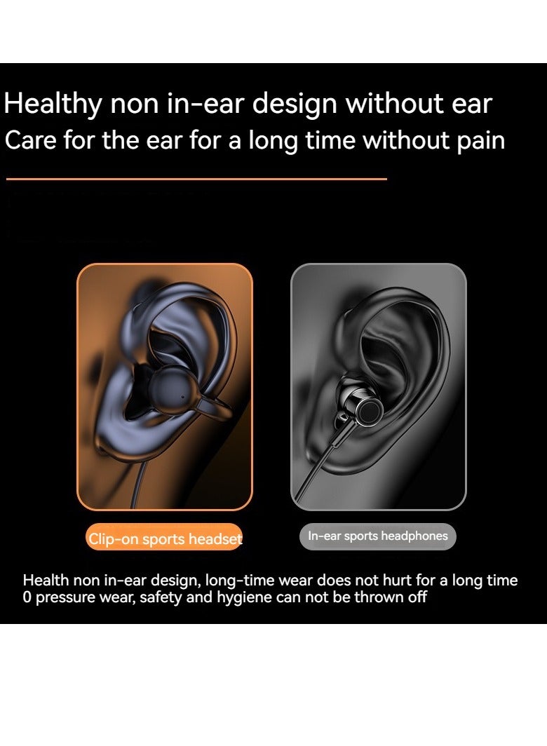 Ear Clip Type Non-in-ear Bluetooth Headset Neck-mounted Digital Display Wireless Bluetooth Sports Headset Large Capacity Battery Ultra-long Battery Life Gaming Earphone With Hands-free Function (White) - Image 3