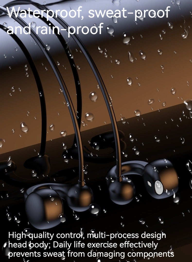 Ear Clip Type Non-in-ear Bluetooth Headset Neck-mounted Digital Display Wireless Bluetooth Sports Headset Large Capacity Battery Ultra-long Battery Life Gaming Earphone With Hands-free Function (White) - Image 4