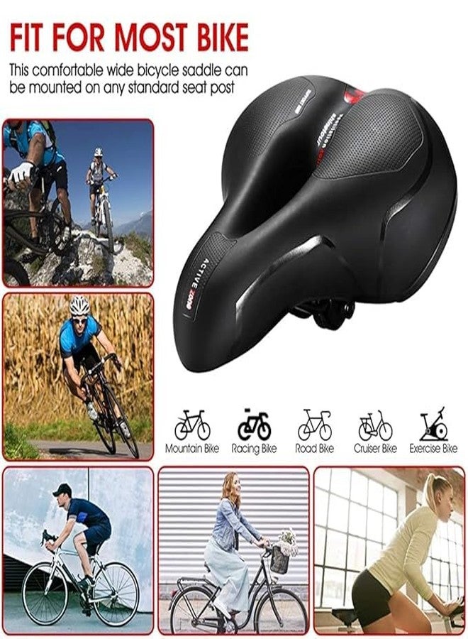 PRO365 Universal Bike Seat | Waterproof Cycle Seat | Wide Long Lasting Memory Foam | Breathable Comfort Saddle | Red Reflective Strip | 1 Year Brand Warranty | - Image 5