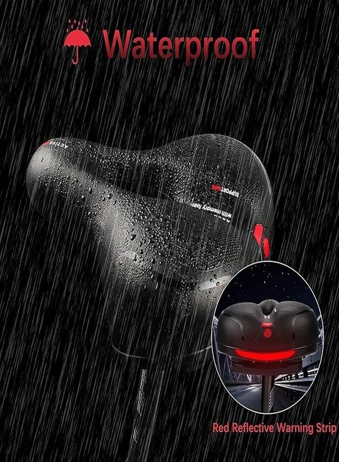 PRO365 Universal Bike Seat | Waterproof Cycle Seat | Wide Long Lasting Memory Foam | Breathable Comfort Saddle | Red Reflective Strip | 1 Year Brand Warranty | - Image 3
