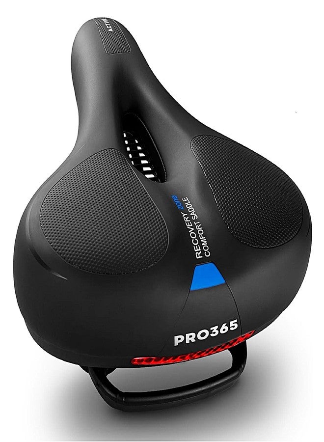 PRO365 Universal Bike Seat | Waterproof Cycle Seat | Wide Long Lasting Memory Foam | Breathable Comfort Saddle | Red Reflective Strip | 1 Year Brand Warranty | - Image 1