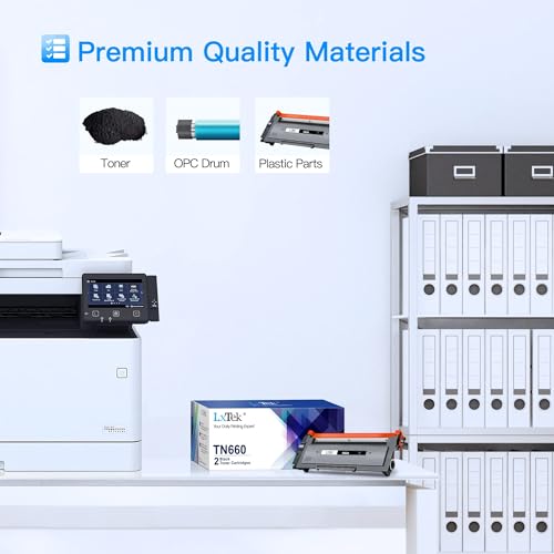 LxTek خراطيش حبر بديلة متوافقة من LxTek لطابعة Brother TN660 TN-660 TN630 TN-630 متوافقة مع HL-L2300D HL-L2380DW HL-L2340DW HL-L2320D DCP-L2540DW (عبوة 2، أسود)، عالية الإنتاجية - Image 5