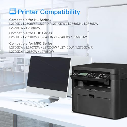 LxTek خراطيش حبر بديلة متوافقة من LxTek لطابعة Brother TN660 TN-660 TN630 TN-630 متوافقة مع HL-L2300D HL-L2380DW HL-L2340DW HL-L2320D DCP-L2540DW (عبوة 2، أسود)، عالية الإنتاجية - Image 2