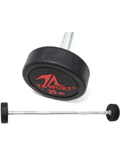 TA SPORT Sport Rubber Hex Barbell With Straight Bar 25 Kg 