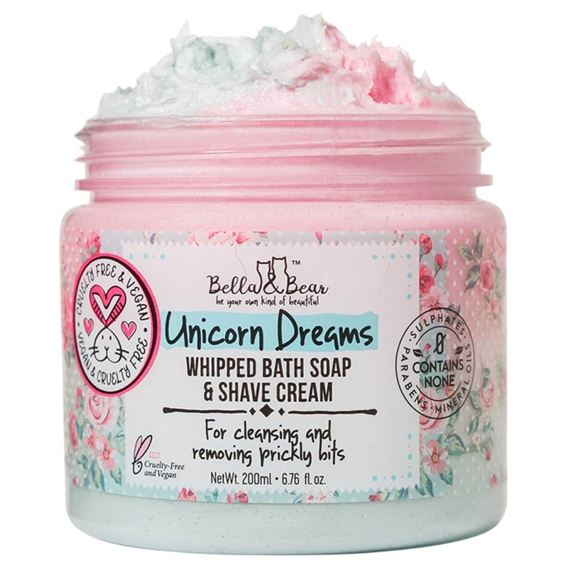 Bella and Bear Bella & Bear Unicorn Dreams Whipped Bath Soap, SLS Free, Paraben Free, Cruelty-Free, Vegan Body Wash And Shave Cream, 6.7oz mango & pineapple with a hint of vanilla - Image 1