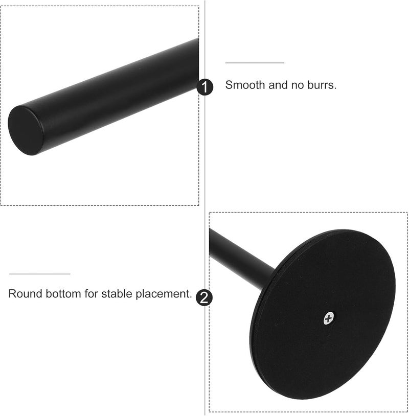 Standing Towel Rack 304 Stainless Steel Countertop Towel Holder with Balanced Base Black Metal Bathroom Vanity for Kitchen and Bathroom - Image 3