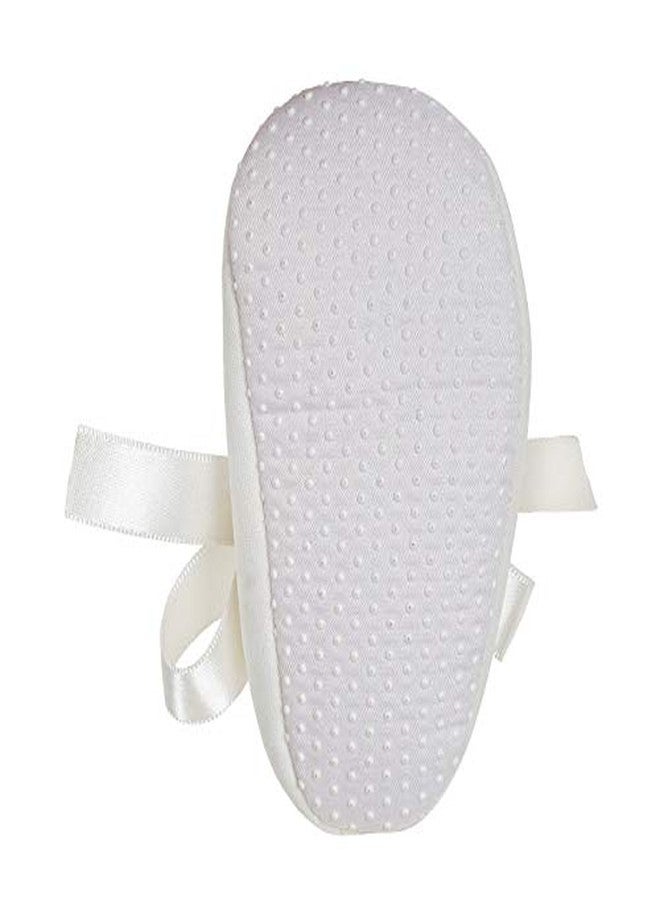 Rsmart Non-Slip Cotton Booties Shoes with Red Rose & Ribbon for Baby Girl & Boy (Off White, Age: 3-6 Months) - Image 5