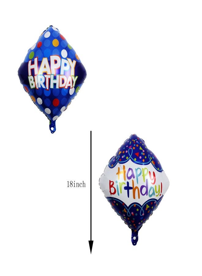 OHLIGEI 8PCS Blue Happy Birthday Foil Balloon Set Birthday Party Mylar Balloons for Gender Reveal Birthday Wedding Party Decorations Supplies - Image 3