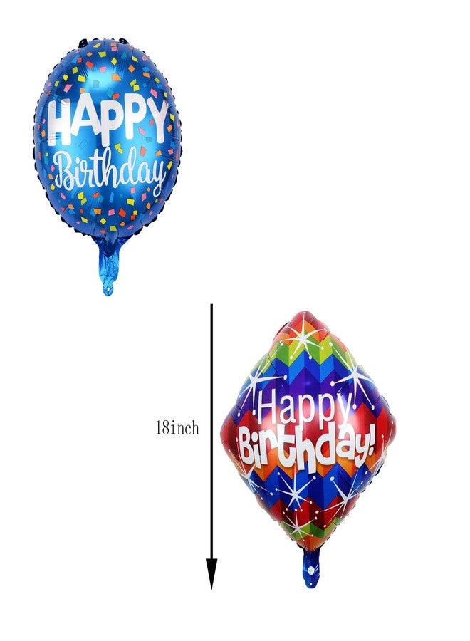 OHLIGEI 8PCS Blue Happy Birthday Foil Balloon Set Birthday Party Mylar Balloons for Gender Reveal Birthday Wedding Party Decorations Supplies - Image 2