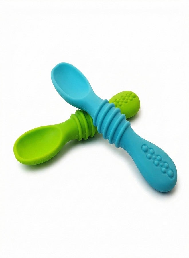 Chic Buddy Silicone Spoon for Baby 6 to 12 Months, Soft Feeding Spoon Set of 2, BPA-Free, Easy Grip, Weaning Essentials - Chic Buddy - Image 1