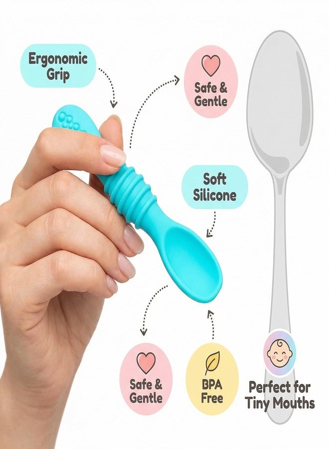 Chic Buddy Silicone Spoon for Baby 6 to 12 Months, Soft Feeding Spoon Set of 2, BPA-Free, Easy Grip, Weaning Essentials - Chic Buddy - Image 3