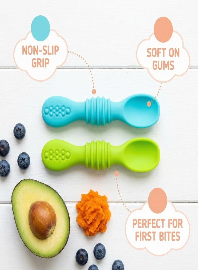 Chic Buddy Silicone Spoon for Baby 6 to 12 Months, Soft Feeding Spoon Set of 2, BPA-Free, Easy Grip, Weaning Essentials - Chic Buddy - Image 2