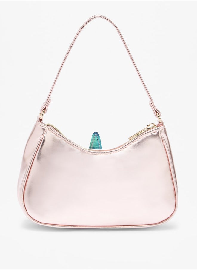 Flora Bella By Shoexpress Applique Detail Shoulder Bag with Strap Handle and Zip Closure  - Image 3