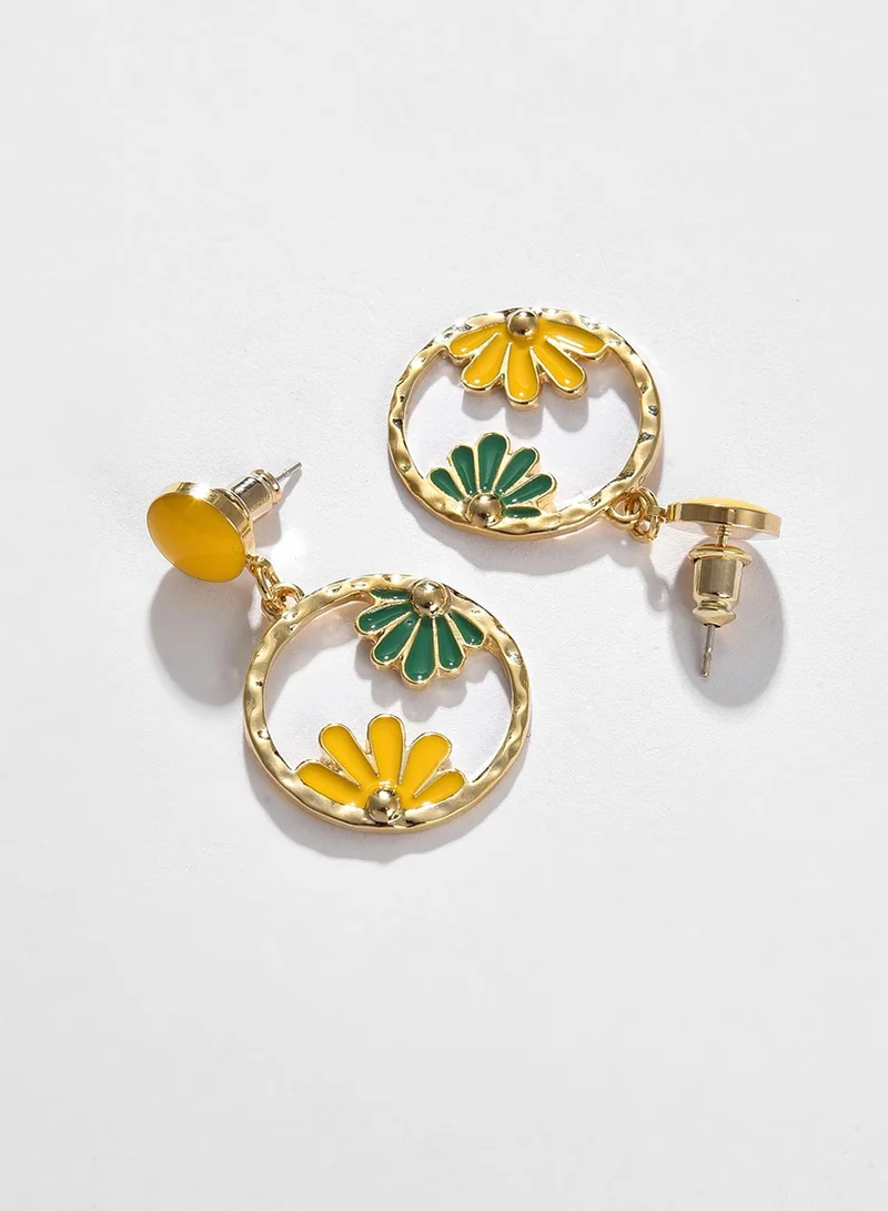 SOHI Floral Artificial Drop Earring Jewellery