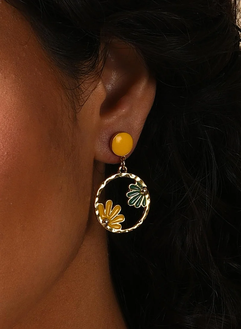 SOHI Floral Artificial Drop Earring Jewellery