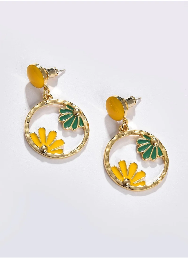 SOHI Floral Drop Earrings