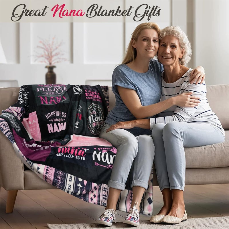Guvisu Nana Gifts Nana Birthday Gifts Best Nana Ever Blanket Nana Gifts from Grandkids Nana Gifts from Granddaughter Grandma Birthday Gifts for Nana Grandma Throw Blanket 51  X 60  - Image 5