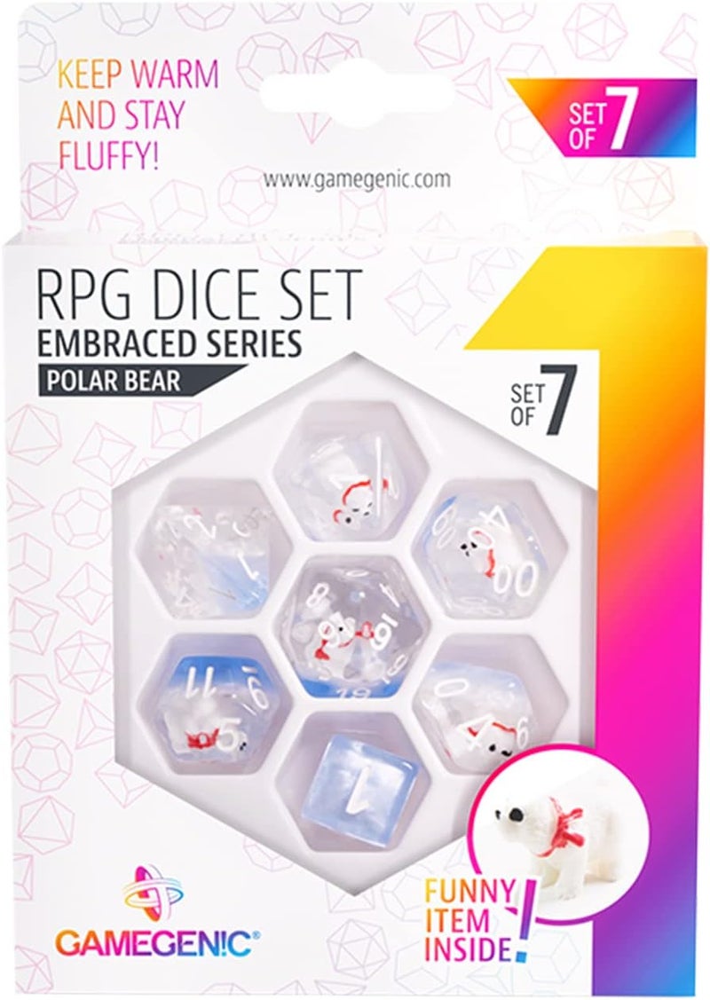 Asmodee Gamegenic Embraced Series Polar Bear RPG Dice Set - 7 Pieces - Image 1