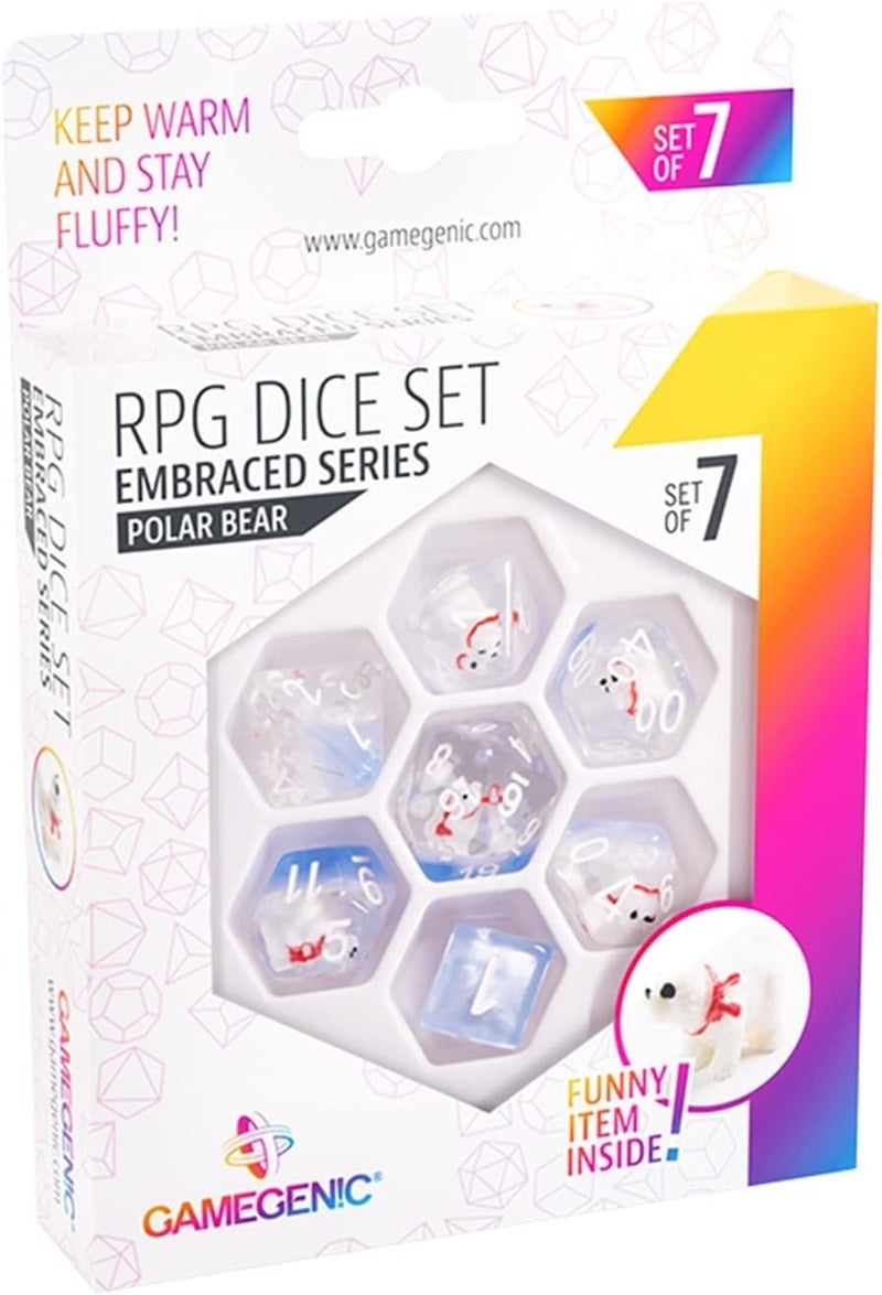 Asmodee Gamegenic Embraced Series Polar Bear RPG Dice Set - 7 Pieces - Image 2