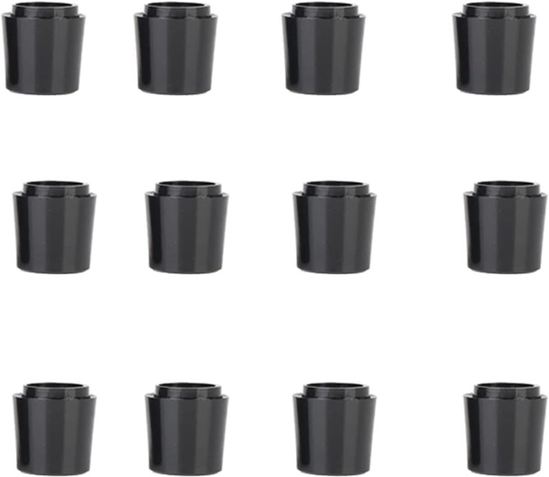 12 Pieces Solid Black Flat Golf Iron Ferrules for Tapered 0.355 Shaft and 0.370 Shaft 0.500/0.750/1.000 Height Optiona