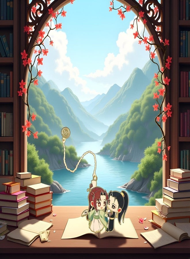 Zhuluck Metal Bookmark, Mo Dao Zu Shi Bookmark Grandmaster of Demonic Cultivation Wei Wuxian LAN Wangji Metal hollowing Chinese Style Tassel Book Markers Pagination Book Accessories - Image 5