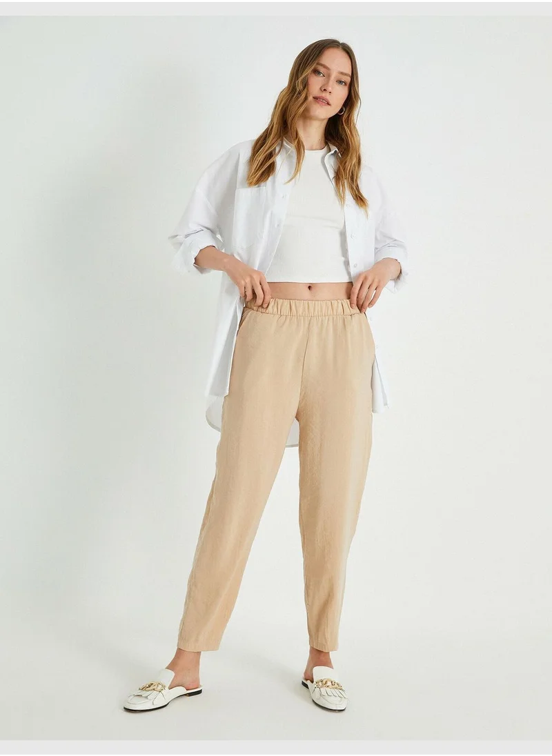 KOTON Elastic Waist Pocket Trousers