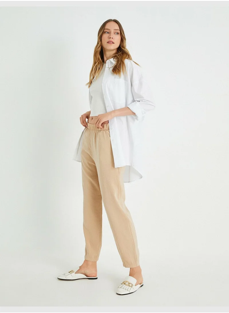 KOTON Elastic Waist Pocket Trousers