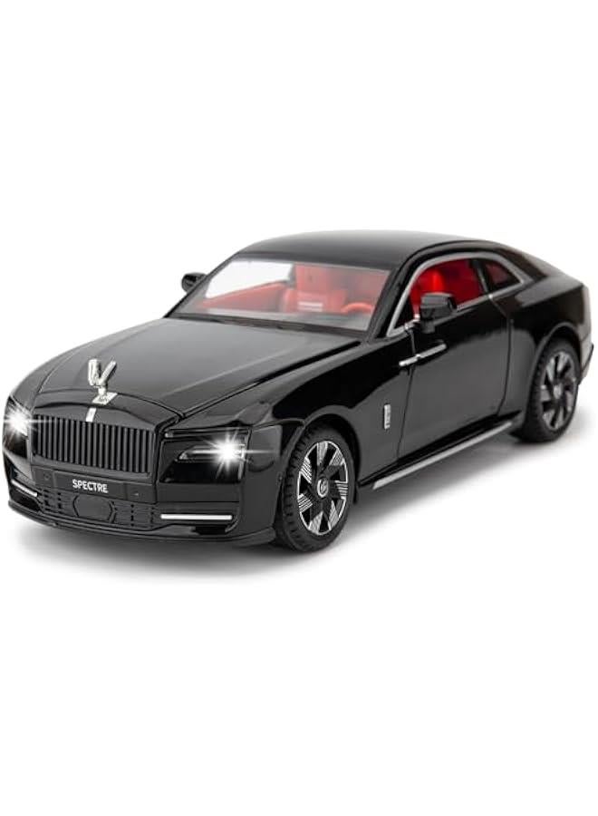 Compatible for 1:24 Rolls Royce Spectre Model Car, Diecast Collectible Pull Back Toy Car with Sound and Light for Adults Kids Boys Girls, Gift Black - Image 1