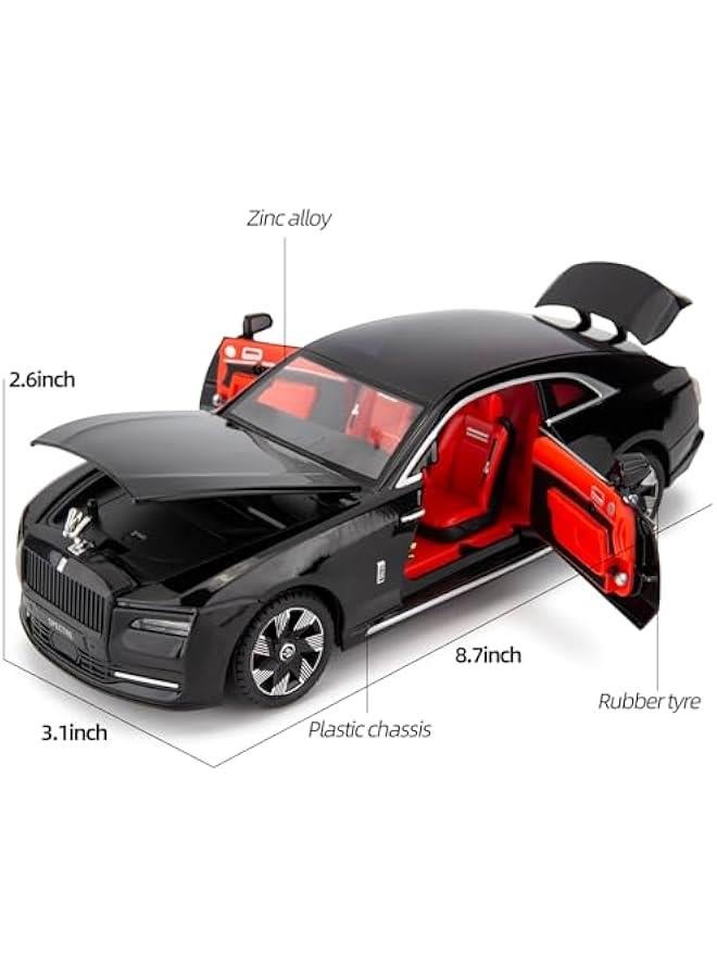 Compatible for 1:24 Rolls Royce Spectre Model Car, Diecast Collectible Pull Back Toy Car with Sound and Light for Adults Kids Boys Girls, Gift Black - Image 2